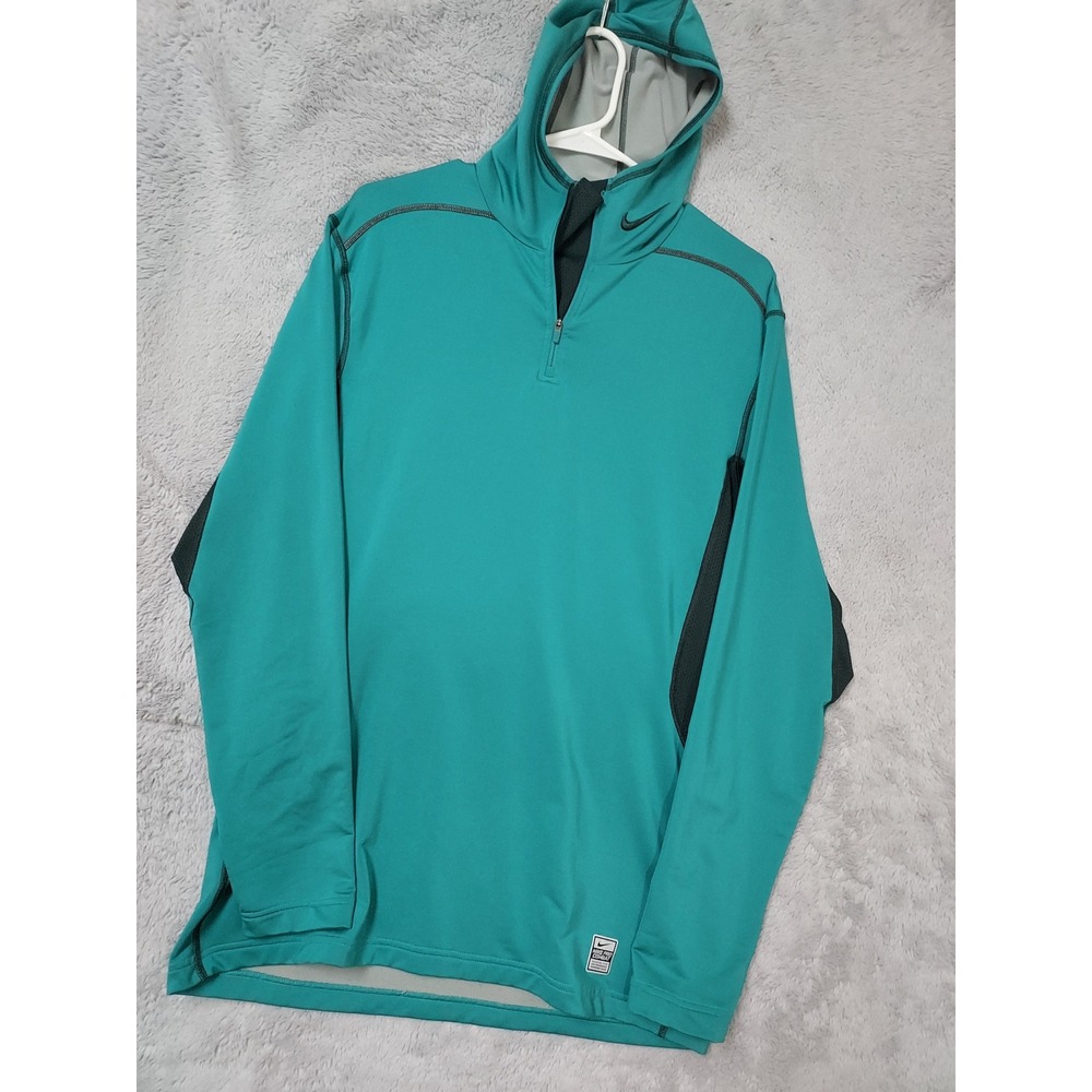 Nike Hoodie Mens Large Hyperwarm Dri Fit Max Hooded Activewear Quarter Zip Gym